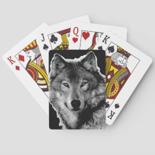 Black & White Wolf Artwork Playing Cards