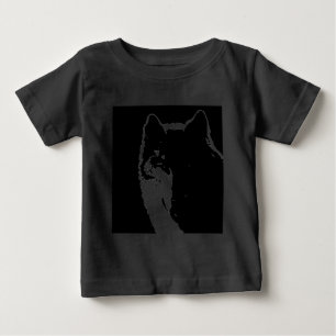 Black & White Wolf Baby T-Shirt