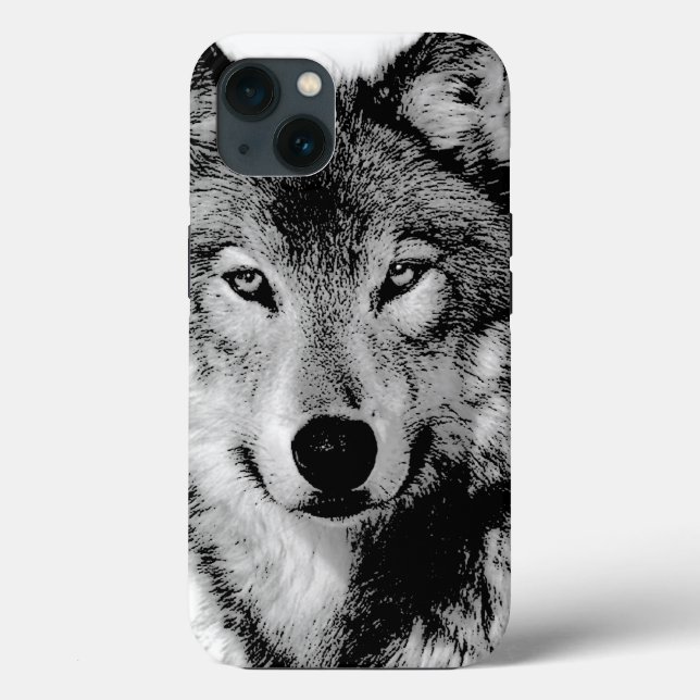 Black & White Wolf Case-Mate iPhone Case (Back)