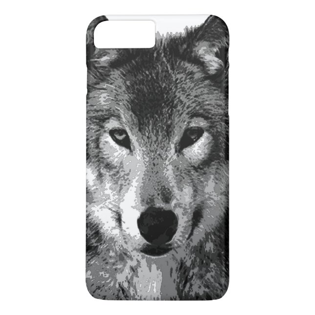 Black & White Wolf Eyes iPhone 7 Plus Case (Back)