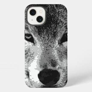 Black & White Wolf Eyes iPhone 13 Case