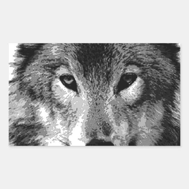 Black & White Wolf Eyes Sticker (Front)