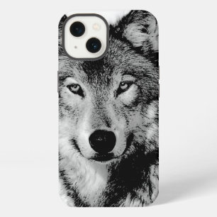 Black & White Wolf iPhone 13 Case