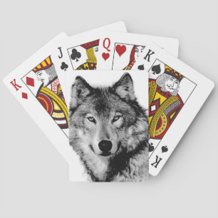 Black & White Wolf Playing Cards