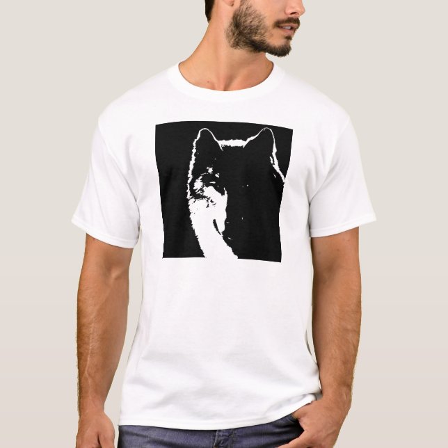 Black & White Wolf T-Shirt (Front)