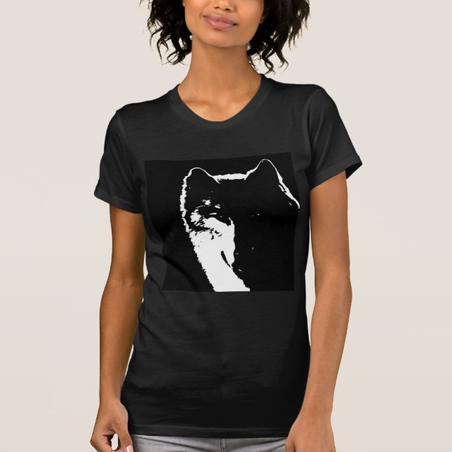 Black & White Wolf T-Shirt (Front)