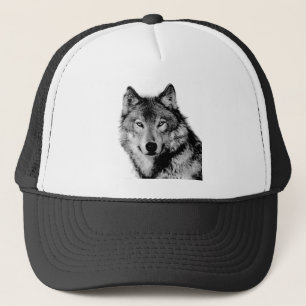 Black & White Wolf Trucker Hat