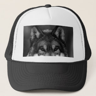 Black & White Wolf Trucker Hat