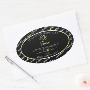 Black White Word Art Product Labels Cream Hearts