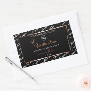 Black White Word Art Rosegold Product Label Logo