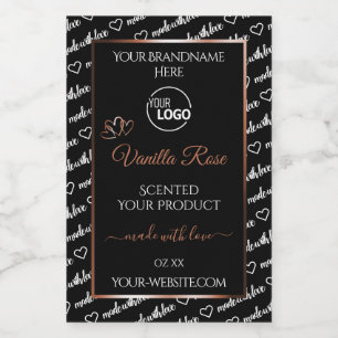 Black White Word Art Rosegold Product Label Logo