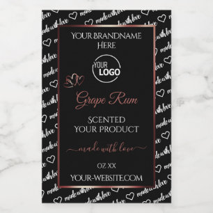 Black White Word Cloud Burgundy Product Label Logo