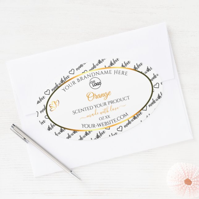 Black White Word Cloud Orange Product Labels Logo (Envelope)