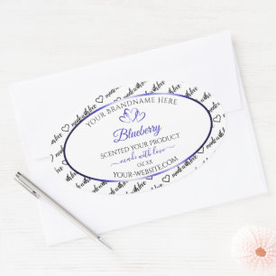 Black White Word Cloud Product Labels Blue Hearts
