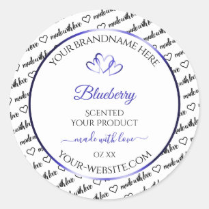 Black White Word Cloud Product Labels Blue Hearts