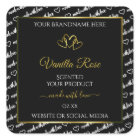 Black White Word Cloud Product Labels Gold Hearts