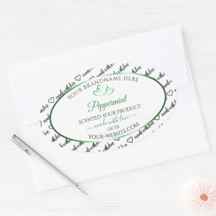 Black White Word Cloud Product Labels Green Hearts
