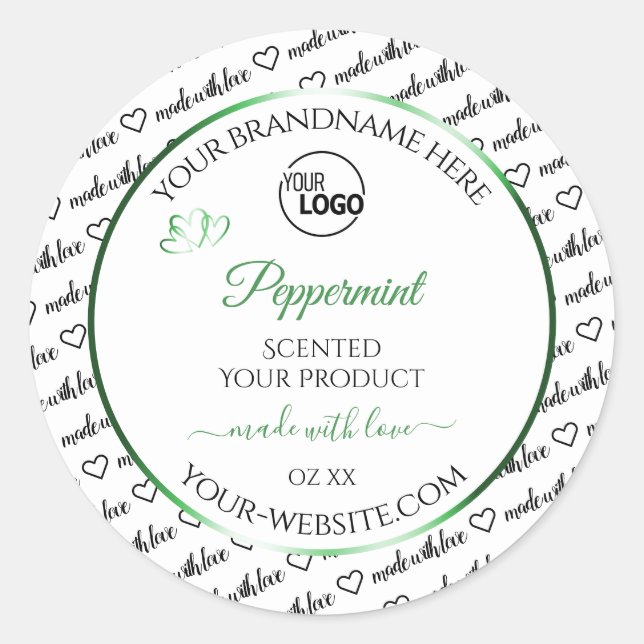 Black White Word Cloud Product Labels Green Logo (Front)