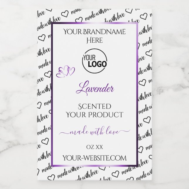Black White Word Cloud Purple Product Labels Logo (Single Label)