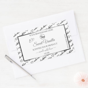 Black White Word Cloud Silver Product Labels Logo