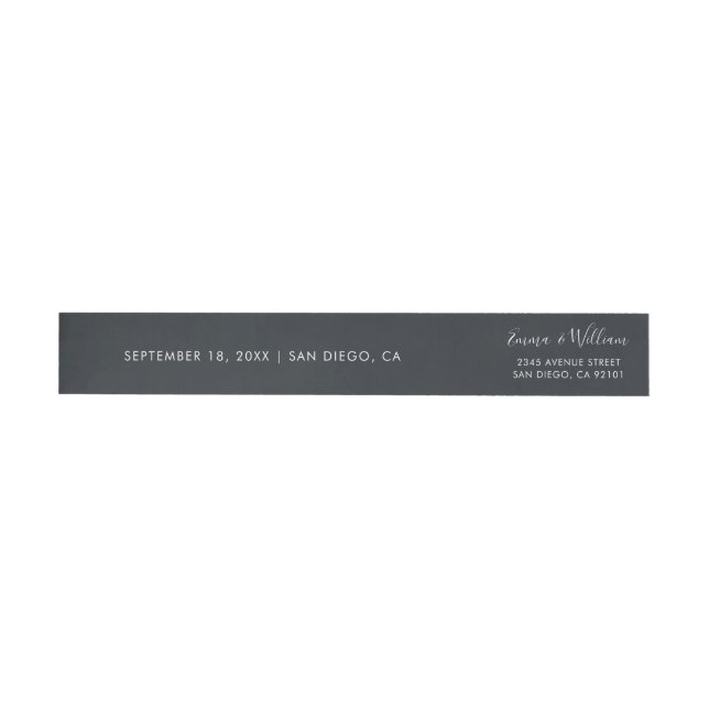 Black & White Wraparound Return Address Label 01 (Individual)