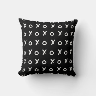 Black & White X O XO X&O's Trendy Cute Throw Pillow