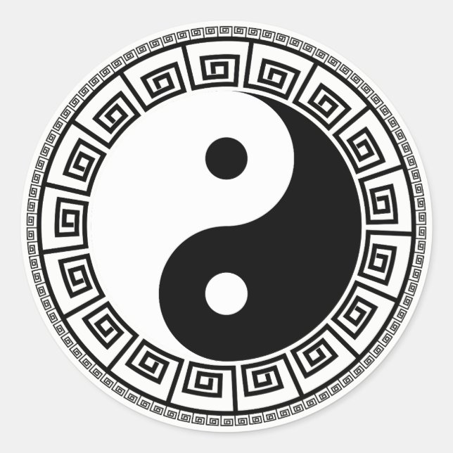 black white yin yang stickers (Front)