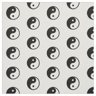 Black White Yin Yang Symbol Pattern Fabric