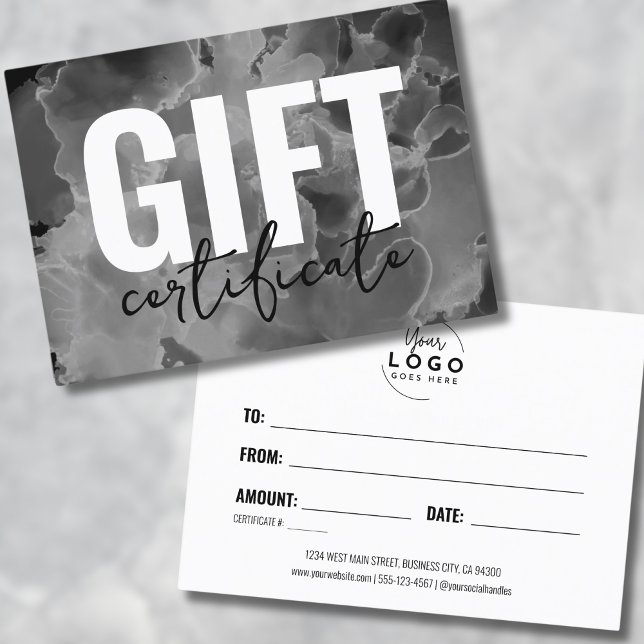 Black White Your Logo Business Gift Certificate (Black White Your Logo Business Gift Certificate)