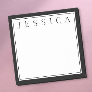 Black & White   Your Name Post-it Notes