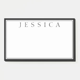 Black & White Your Name Post-it Notes