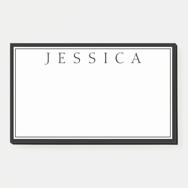 Black & White | Your Name Post-it Notes (Front)