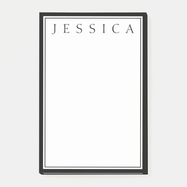 Black & White | Your Name Post-it Notes (Front)