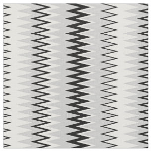 Black & White Zag Zag Pattern Stripes Fabric