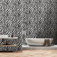 Black White Zebra Animal Faux Fur (image of fur)