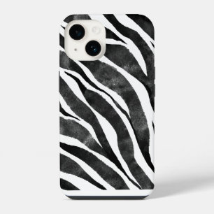 Black white Zebra Animal Print  iPhone 14 Case