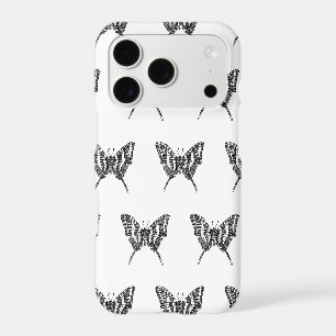 Black & White Zebra Butterfly Ink Drawing Pattern