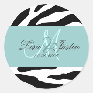 Black White zebra/monogram stickers
