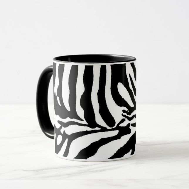 Black white zebra pattern wild safari animals    mug (Front Left)