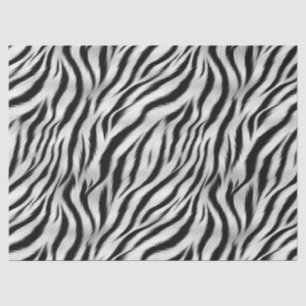 Black White Zebra Print Animal Safari Tissue Paper