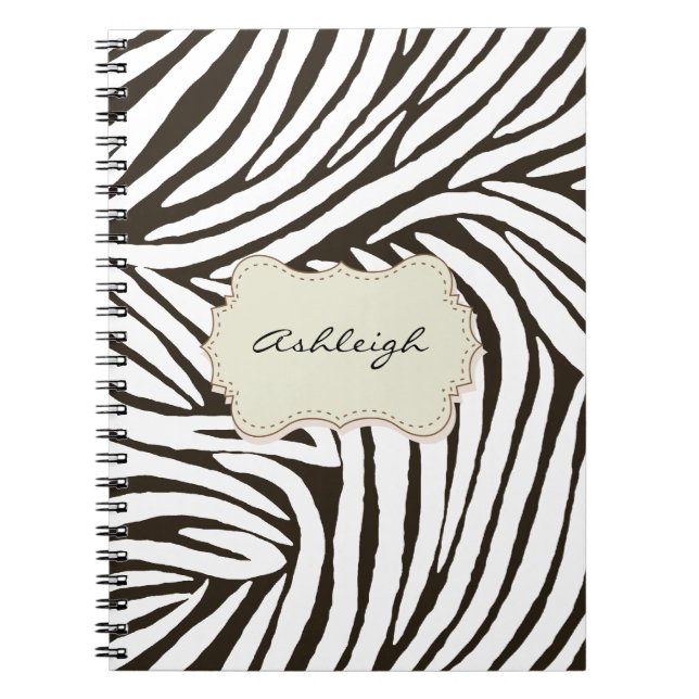 Black White Zebra Print Notebook (Front)