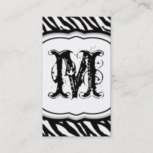 Black White Zebra Print Pattern Business Card