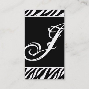 Black White Zebra Print Pattern Business Card