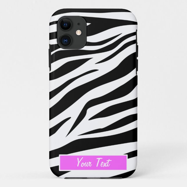 Black/White Zebra Print - Personalize Case-Mate iPhone Case (Back)
