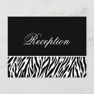 Black White Zebra Print Template Reception Cards