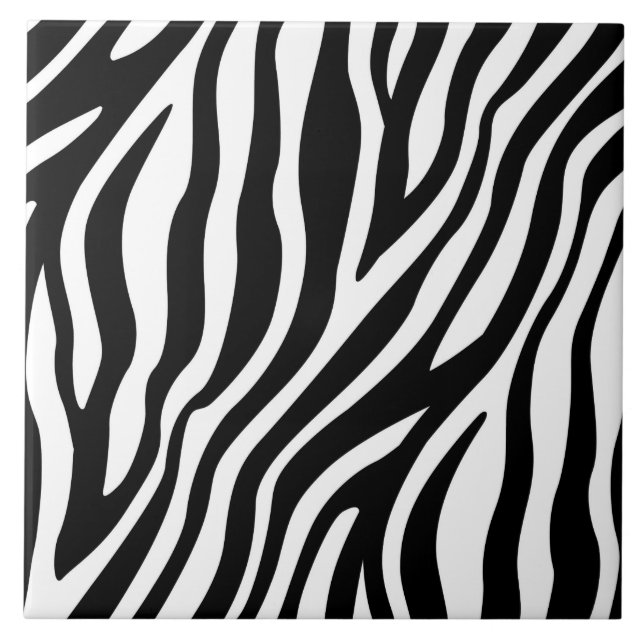 Black White Zebra Print Tile (Front)