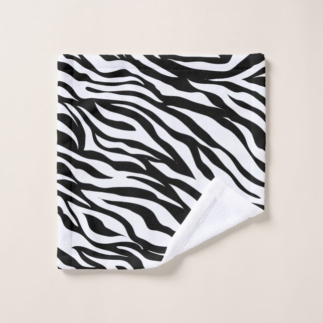 Black & White Zebra Safari Animal Print Wash Cloth (Wash Cloth)