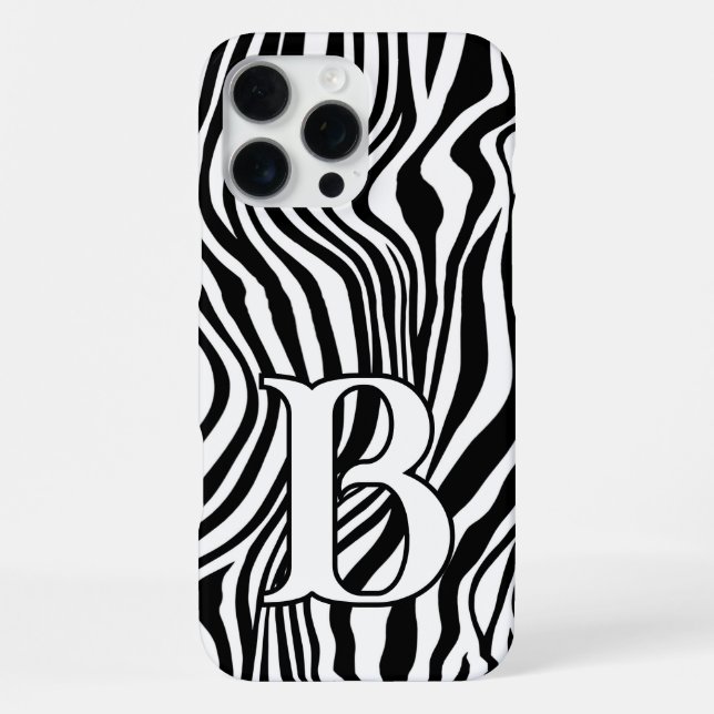 Black & White Zebra Stripe Animal Print Phone Case (Back)