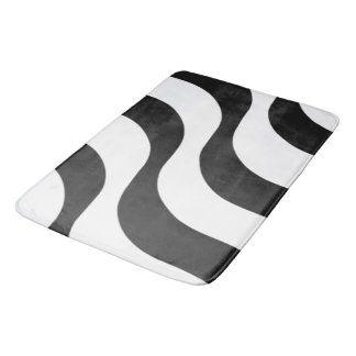 black + white zebra stripe pattern modern bath mat