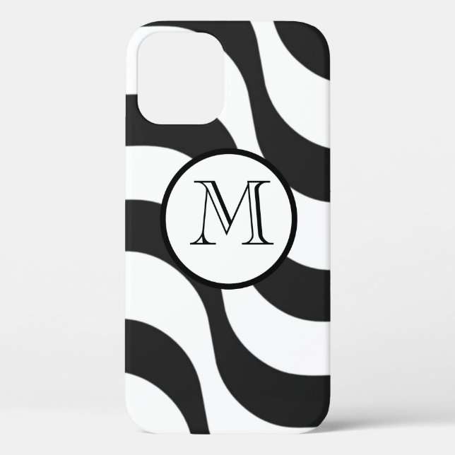 black + white zebra stripe pattern modern Case-Mate iPhone case (Back)